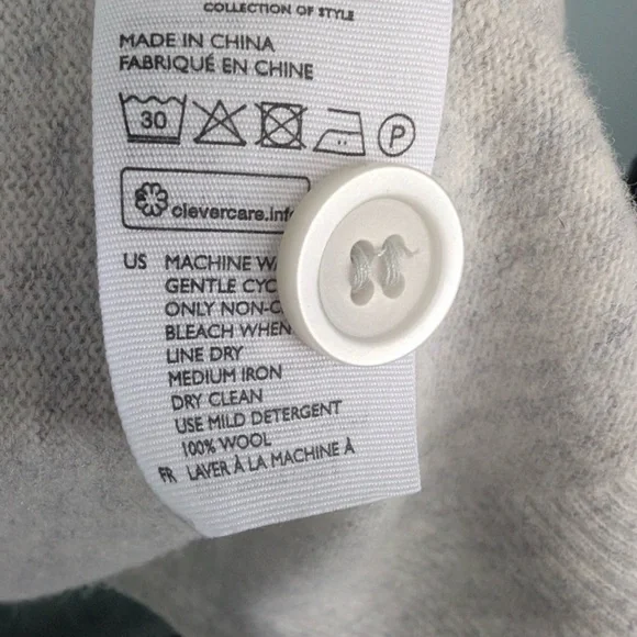 COS 100% Wool Light Gray Button-Front Cardigan - Picture 4 of 4